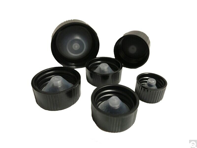 Polyseal Black Phenolic Cone Lined Caps  *you Choose Cap Size & Quantity*